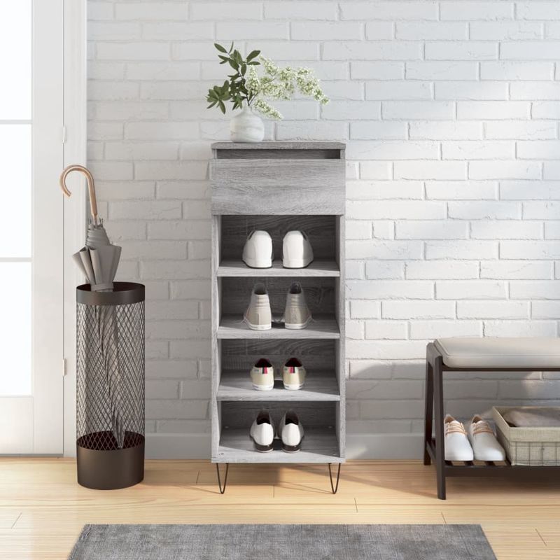 Casa si Gradina - Mobilier - Organizare si depozitare - Organizator incaltaminte - Pantofar, gri sonoma, 40x36x105 cm, lemn prelucrat - Infinity.ro