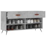 Casa si Gradina - Mobilier - Organizare si depozitare - Organizator incaltaminte - Bancheta pantofar, gri beton, 102x35x55 cm, lemn prelucrat - Infinity.ro