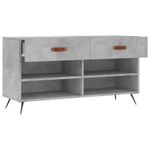 Casa si Gradina - Mobilier - Organizare si depozitare - Organizator incaltaminte - Bancheta pantofar, gri beton, 102x35x55 cm, lemn prelucrat - Infinity.ro