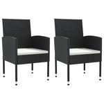 Casa si Gradina - Gradina si terasa - Mobilier exterior - Seturi mobila gradina - Set mobilier de gradina, 3 piese, negru, poliratan si otel - Infinity.ro