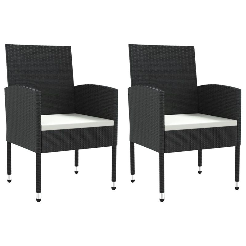 Casa si Gradina - Gradina si terasa - Mobilier exterior - Seturi mobila gradina - Set mobilier de gradina, 3 piese, negru, poliratan si otel - Infinity.ro