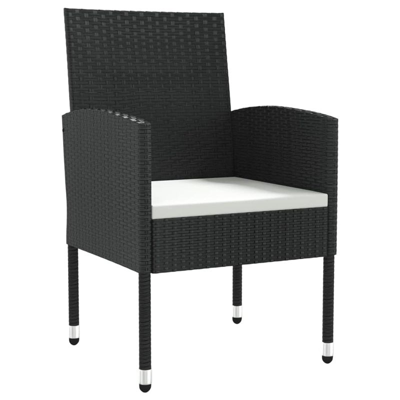 Casa si Gradina - Gradina si terasa - Mobilier exterior - Seturi mobila gradina - Set mobilier de gradina, 3 piese, negru, poliratan si otel - Infinity.ro
