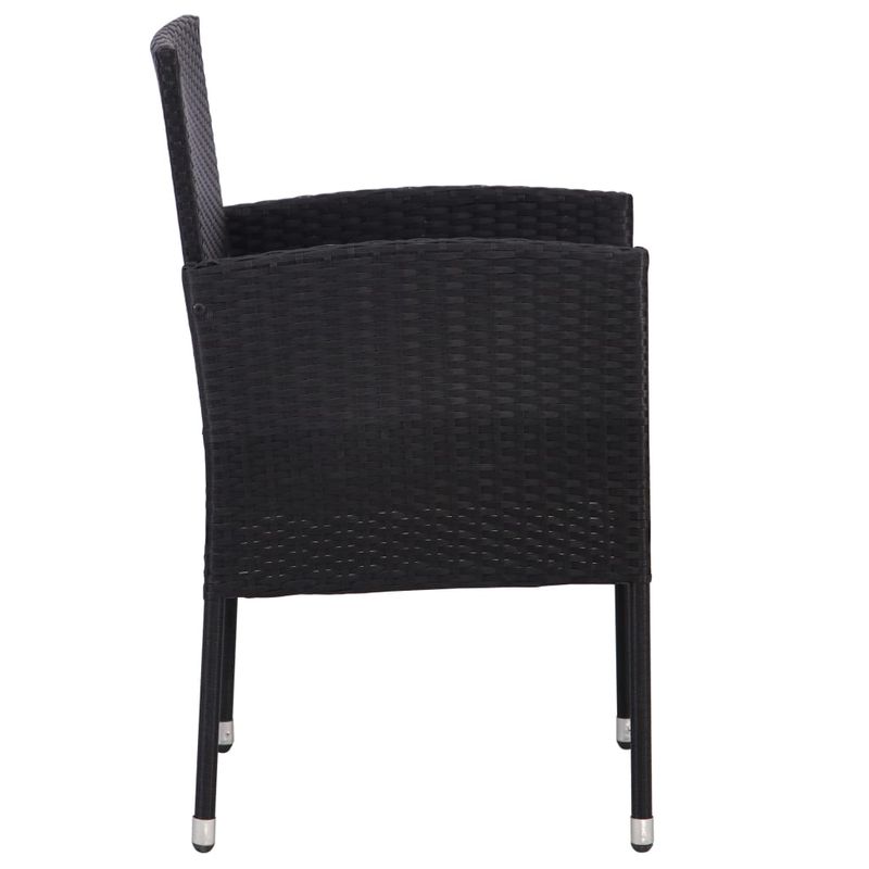Casa si Gradina - Gradina si terasa - Mobilier exterior - Seturi mobila gradina - Set mobilier de gradina, 3 piese, negru, poliratan si otel - Infinity.ro