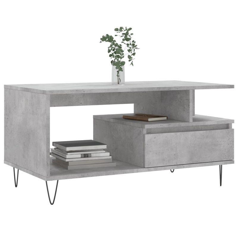 Casa si Gradina - Mobilier - Mese si birouri - Masute de cafea - Masuta de cafea, gri beton, 90x49x45 cm, lemn prelucrat - Infinity.ro