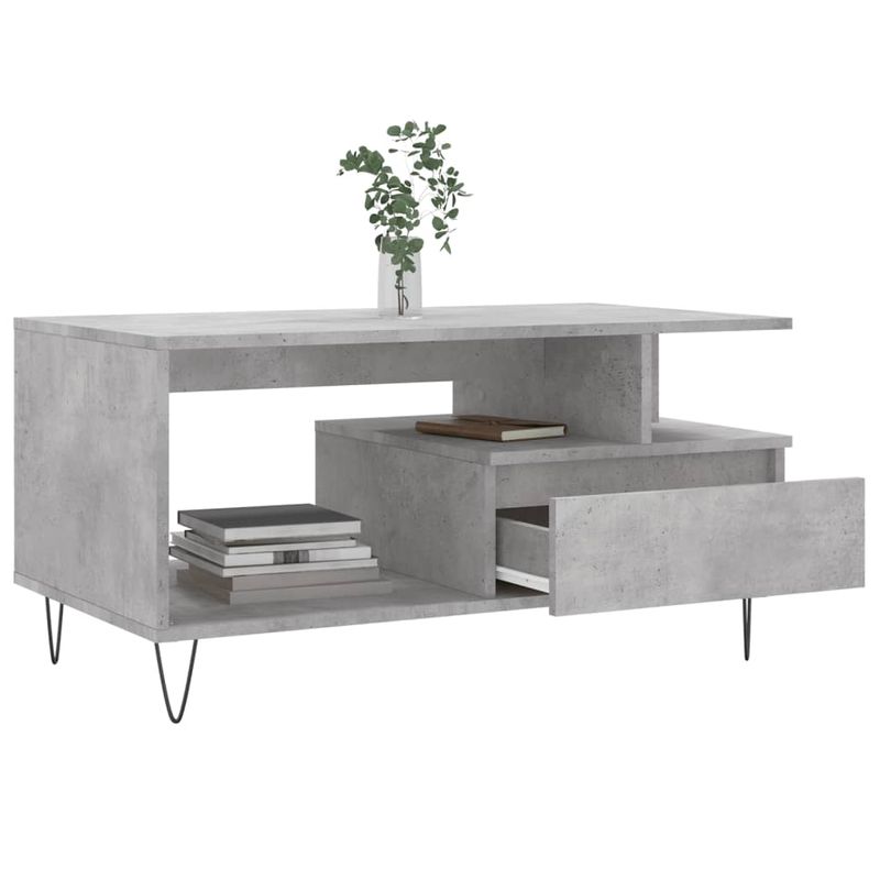 Casa si Gradina - Mobilier - Mese si birouri - Masute de cafea - Masuta de cafea, gri beton, 90x49x45 cm, lemn prelucrat - Infinity.ro