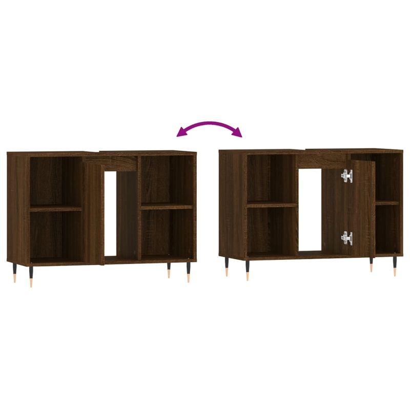 Casa si Gradina - Mobilier - Mobilier baie - Comode baie - Comoda pentru baie, stejar maro, 80x33x60 cm, lemn compozit - Infinity.ro