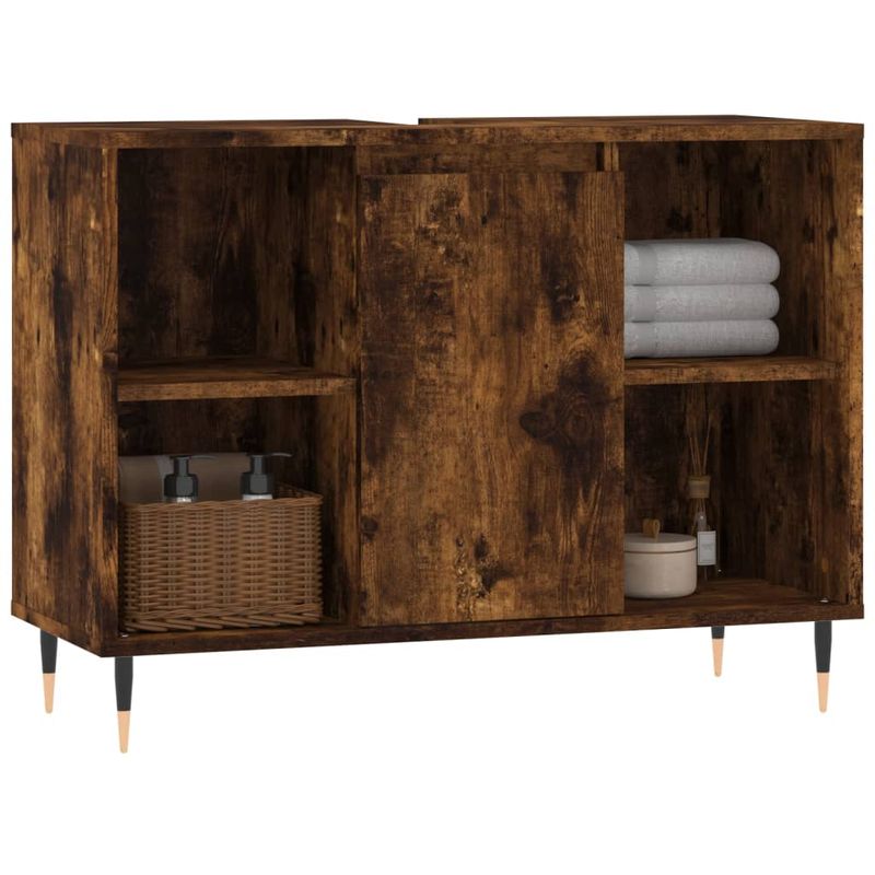 Casa si Gradina - Mobilier - Mobilier baie - Comode baie - Comoda pentru baie, stejar fumuriu, 80x33x60 cm, lemn compozit - Infinity.ro