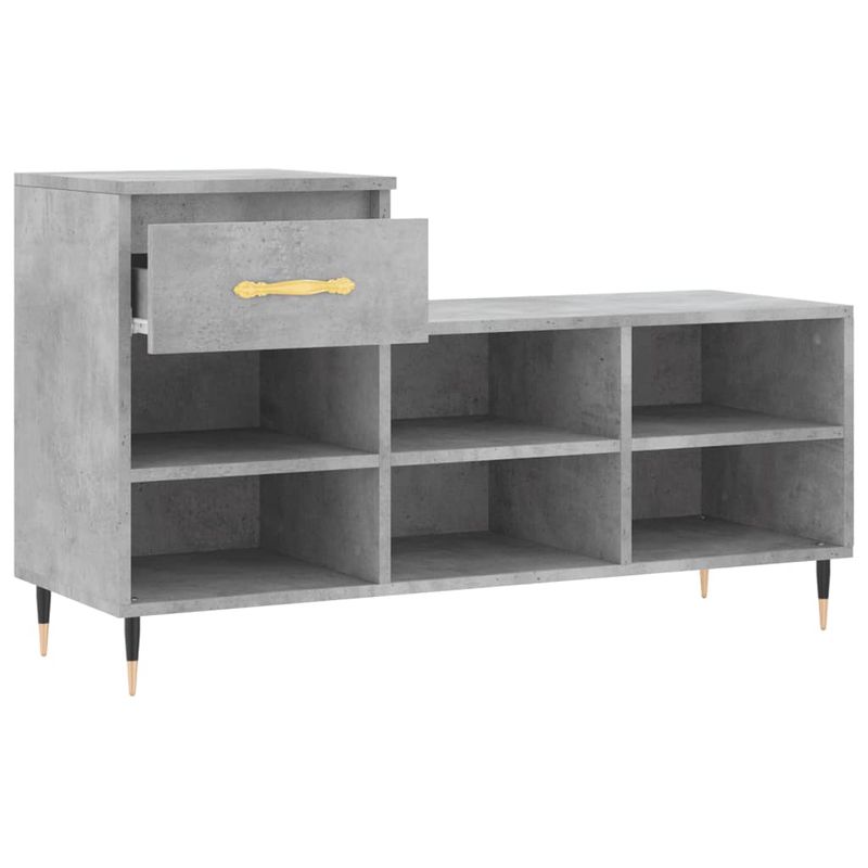Casa si Gradina - Mobilier - Organizare si depozitare - Organizator incaltaminte - Pantofar, gri beton, 102x36x60 cm, lemn prelucrat - Infinity.ro
