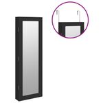 Casa si Gradina - Decoratiuni - Oglinzi - Dulap de bijuterii & oglinda montat pe perete negru 30x8,5x90cm - Infinity.ro