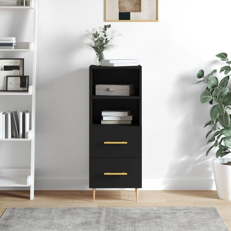 Casa si Gradina - Mobilier - Comode si corpuri - Comode - Servanta, negru, 34,5x34x90 cm, lemn compozit - Infinity.ro