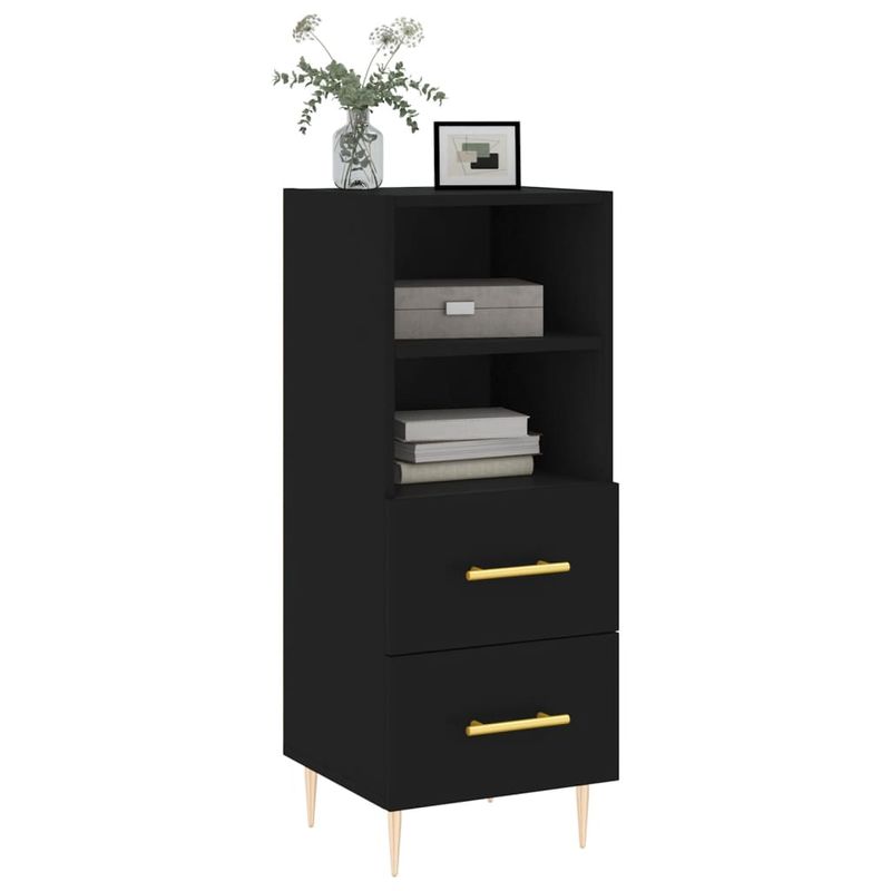 Casa si Gradina - Mobilier - Comode si corpuri - Comode - Servanta, negru, 34,5x34x90 cm, lemn compozit - Infinity.ro