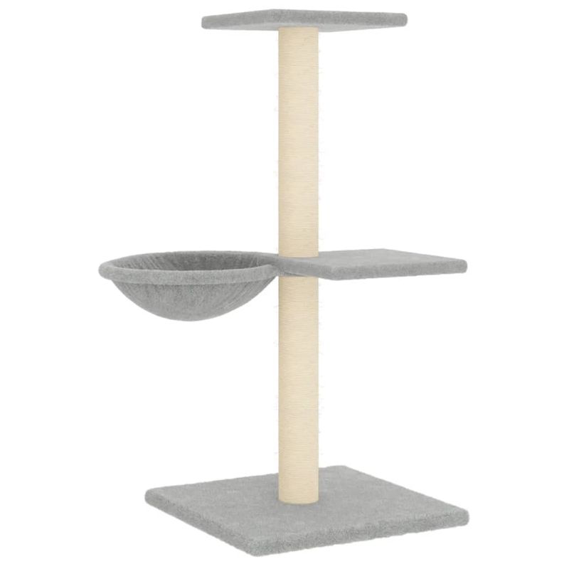 Petshop - Accesorii petshop - Jucarii animale - Ansambluri de joaca - Ansamblu pisici, stalpi din funie sisal, gri deschis, 72 cm - Infinity.ro