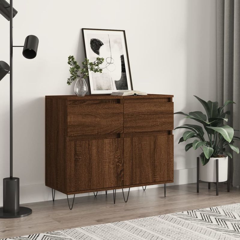 Casa si Gradina - Mobilier - Comode si corpuri - Comode - Servante, 2 buc., stejar maro, 40x35x70 cm, lemn prelucrat - Infinity.ro