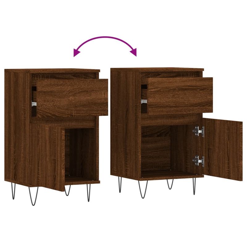 Casa si Gradina - Mobilier - Comode si corpuri - Comode - Servante, 2 buc., stejar maro, 40x35x70 cm, lemn prelucrat - Infinity.ro