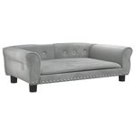 Petshop - Accesorii petshop - Culcusuri si custi - Culcusuri si saltele - Pat de caini, gri deschis, 95x55x30 cm, catifea - Infinity.ro