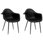 Casa si Gradina - Mobilier - Scaune si fotolii - Scaune - Scaune de masa, 2 buc., negru, PP - Infinity.ro