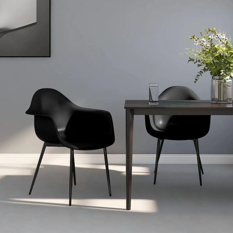 Casa si Gradina - Mobilier - Scaune si fotolii - Scaune - Scaune de masa, 2 buc., negru, PP - Infinity.ro