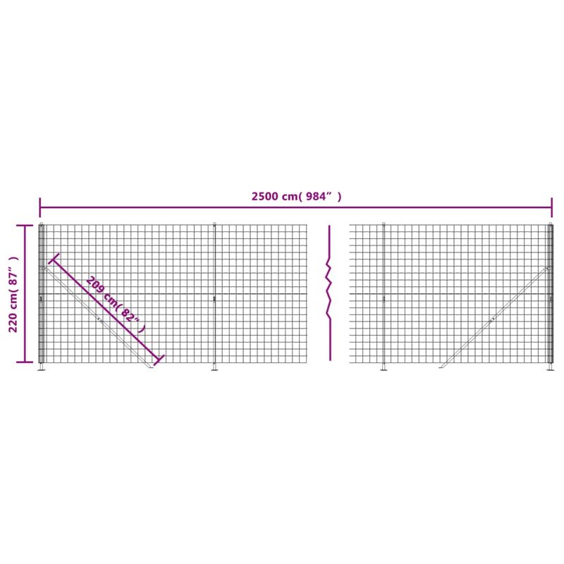 Casa si Gradina - Gradina si terasa - Garduri, panouri si accesorii - Gard plasa de sarma cu bordura, antracit, 2,2x25 m - Infinity.ro