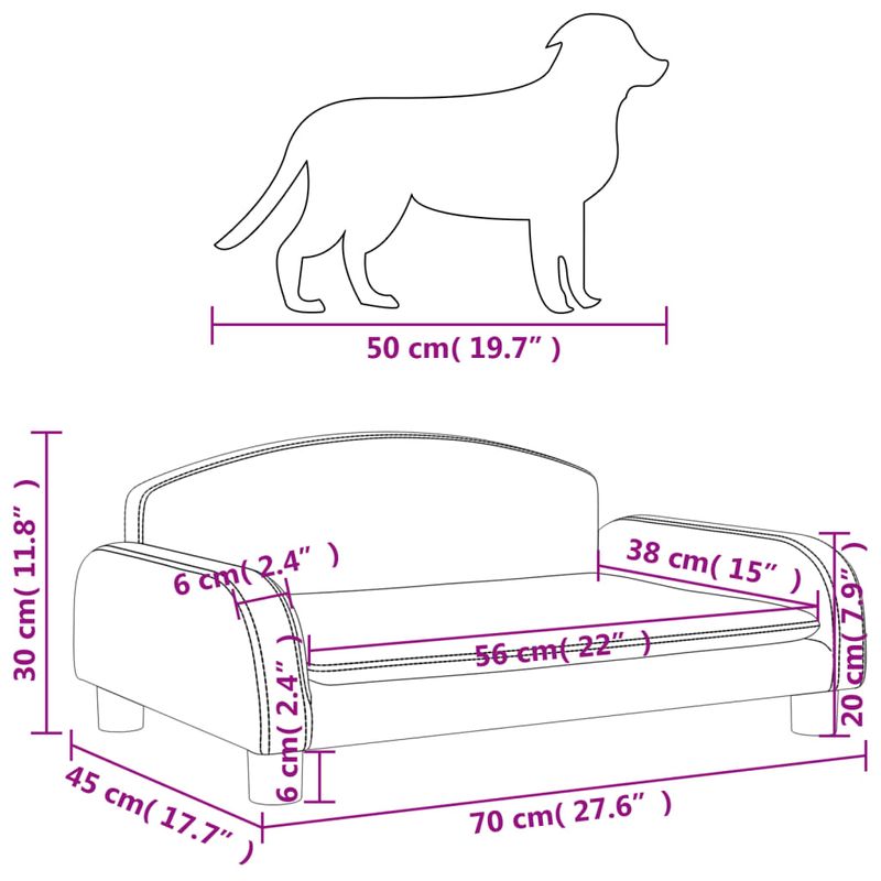 Petshop - Accesorii petshop - Culcusuri si custi - Culcusuri si saltele - Pat de caini, gri, 70x45x30 cm, piele ecologica - Infinity.ro