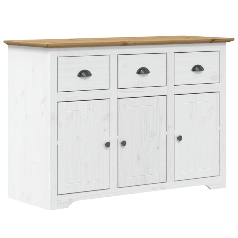 Casa si Gradina - Mobilier - Comode si corpuri - Comode - Servanta "BODO", alb si maro, 115x43x79,5 cm, lemn masiv de pin - Infinity.ro