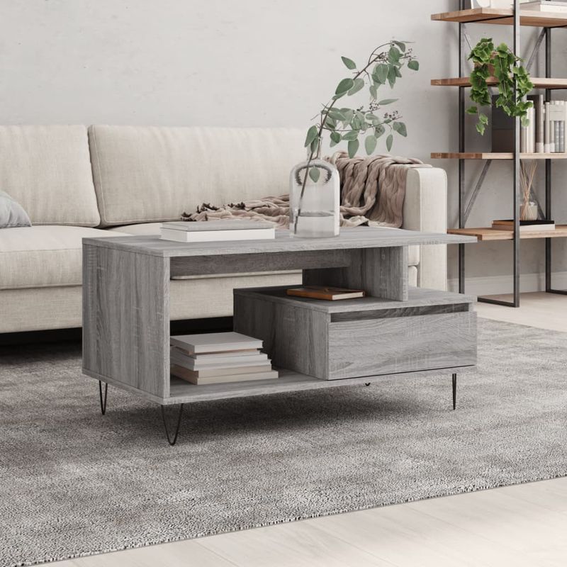 Casa si Gradina - Mobilier - Mese si birouri - Masute de cafea - Masuta de cafea, gri sonoma, 90x49x45 cm, lemn compozit - Infinity.ro
