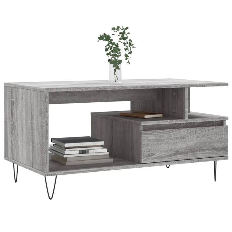 Casa si Gradina - Mobilier - Mese si birouri - Masute de cafea - Masuta de cafea, gri sonoma, 90x49x45 cm, lemn compozit - Infinity.ro