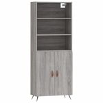 Casa si Gradina - Mobilier - Comode si corpuri - Comode - Dulap inalt, gri sonoma, 69,5x34x180 cm, lemn compozit - Infinity.ro