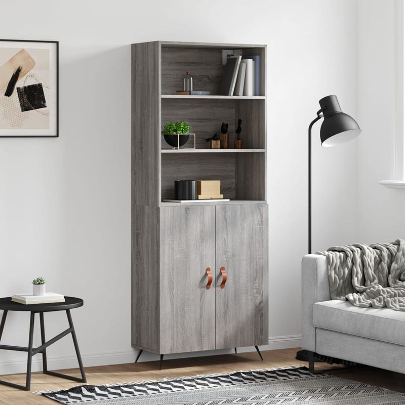 Casa si Gradina - Mobilier - Comode si corpuri - Comode - Dulap inalt, gri sonoma, 69,5x34x180 cm, lemn compozit - Infinity.ro