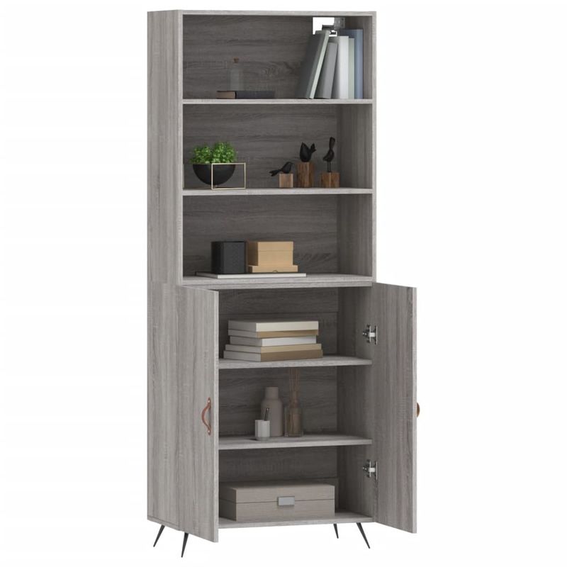 Casa si Gradina - Mobilier - Comode si corpuri - Comode - Dulap inalt, gri sonoma, 69,5x34x180 cm, lemn compozit - Infinity.ro