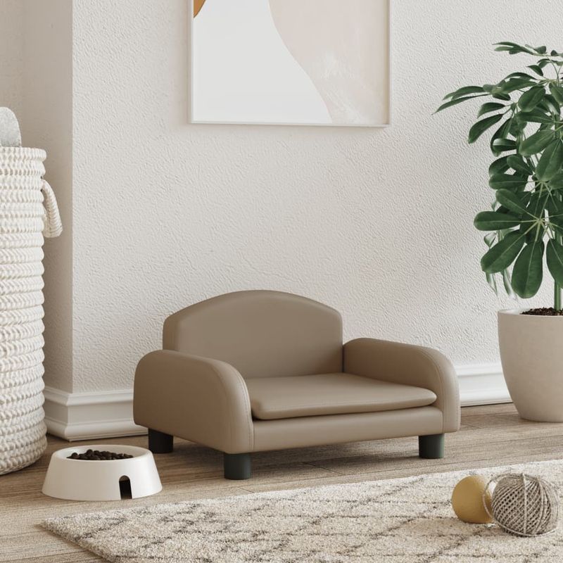 Petshop - Accesorii petshop - Culcusuri si custi - Culcusuri si saltele - Pat de caini, cappuccino, 50x40x30 cm, piele ecologica - Infinity.ro