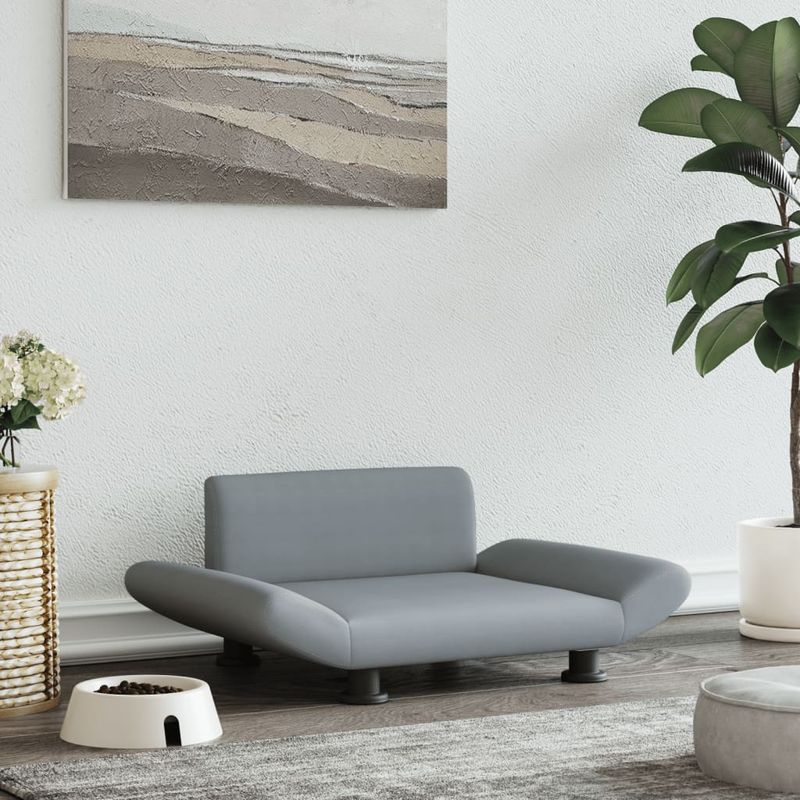 Petshop - Accesorii petshop - Culcusuri si custi - Culcusuri si saltele - Pat de caini, gri deschis, 70x45x28 cm, material textil - Infinity.ro