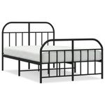 Casa si Gradina - Mobilier - Paturi si accesorii - Paturi - Cadru pat metalic cu tablie de cap/picioare, negru, 120x190 cm - Infinity.ro