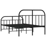 Casa si Gradina - Mobilier - Paturi si accesorii - Paturi - Cadru pat metalic cu tablie de cap/picioare, negru, 120x190 cm - Infinity.ro
