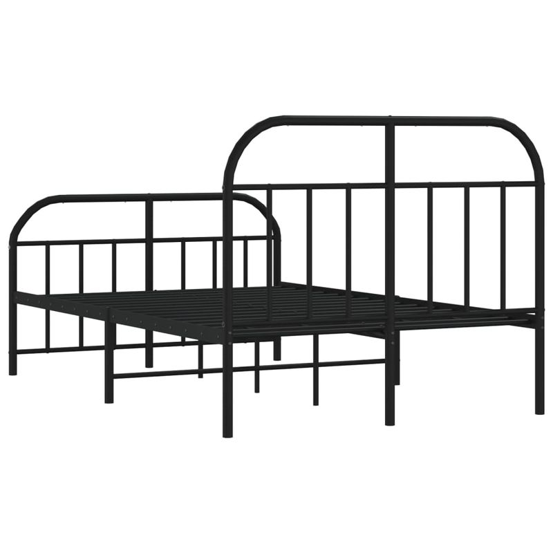 Casa si Gradina - Mobilier - Paturi si accesorii - Paturi - Cadru pat metalic cu tablie de cap/picioare, negru, 120x190 cm - Infinity.ro