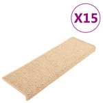 Casa si Gradina - Textile si covoare - Covoare - Covoare casa - Covorase scari autoadezive 15 buc. bej deschis 65x21x4 cm sisal - Infinity.ro