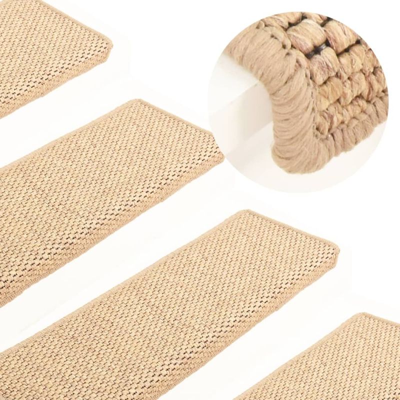 Casa si Gradina - Textile si covoare - Covoare - Covoare casa - Covorase scari autoadezive 15 buc. bej deschis 65x21x4 cm sisal - Infinity.ro
