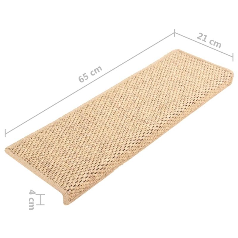 Casa si Gradina - Textile si covoare - Covoare - Covoare casa - Covorase scari autoadezive 15 buc. bej deschis 65x21x4 cm sisal - Infinity.ro