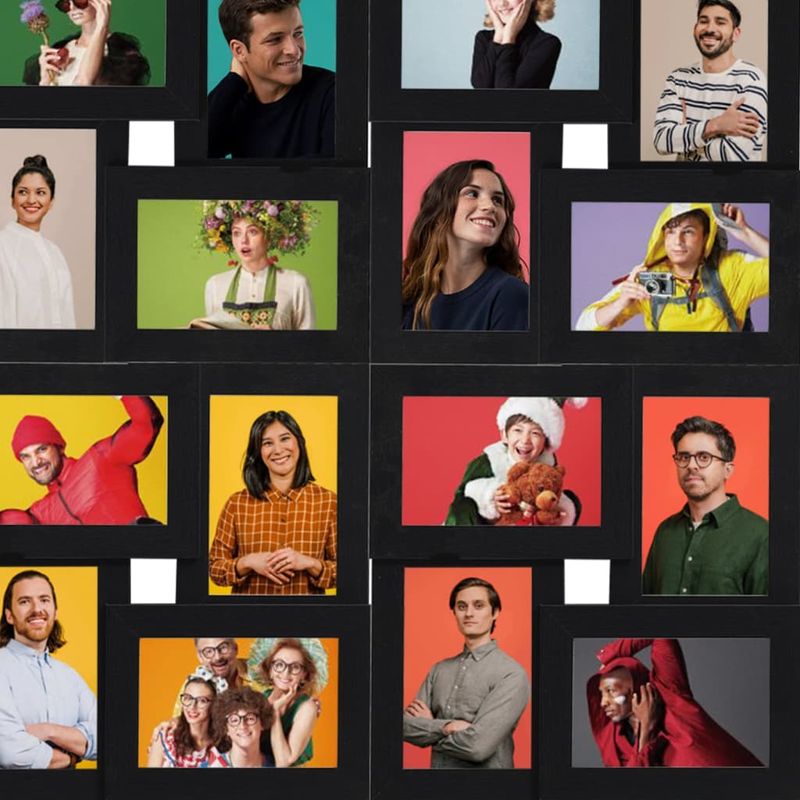 Market - Cadouri - Rame si albume foto - Rama foto colaj, negru, 24 x foto (13x18 cm), MDF - Infinity.ro