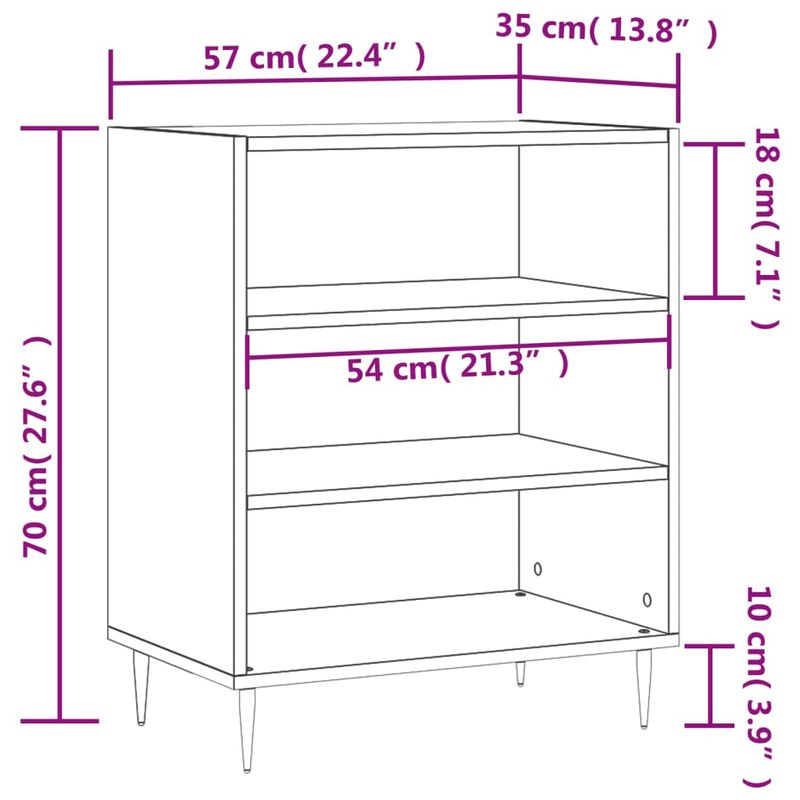 Casa si Gradina - Mobilier - Comode si corpuri - Comode - Servanta, gri beton, 57x35x70 cm, lemn compozit - Infinity.ro