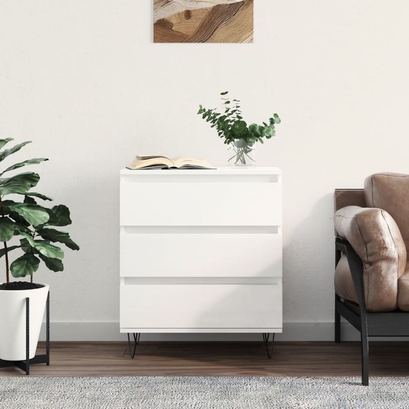 Casa si Gradina - Mobilier - Comode si corpuri - Comode - Servanta, alb extralucios, 60x35x70 cm, lemn prelucrat - Infinity.ro