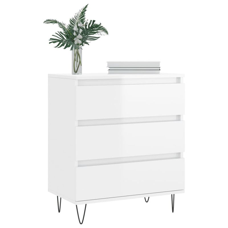 Casa si Gradina - Mobilier - Comode si corpuri - Comode - Servanta, alb extralucios, 60x35x70 cm, lemn prelucrat - Infinity.ro