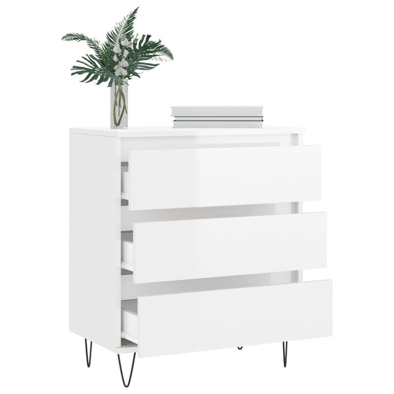 Casa si Gradina - Mobilier - Comode si corpuri - Comode - Servanta, alb extralucios, 60x35x70 cm, lemn prelucrat - Infinity.ro