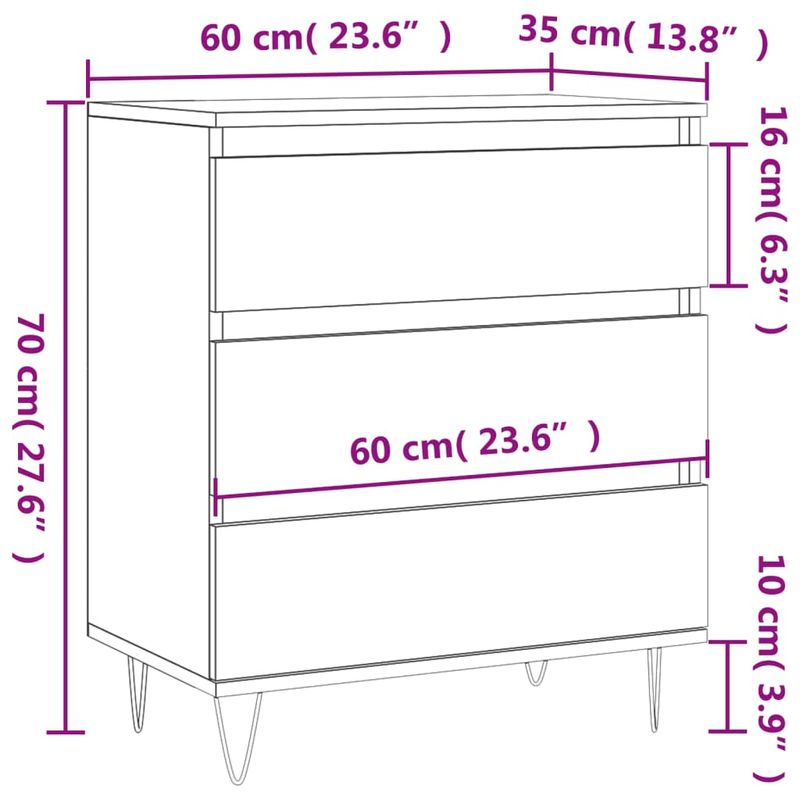 Casa si Gradina - Mobilier - Comode si corpuri - Comode - Servanta, alb extralucios, 60x35x70 cm, lemn prelucrat - Infinity.ro