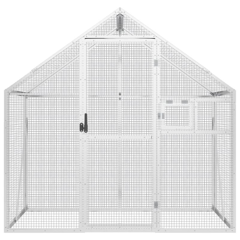 Petshop - Accesorii petshop - Culcusuri si custi - Tarcuri si colivii - Voliera de pasari, argintiu, 179x100x185 cm, aluminiu - Infinity.ro