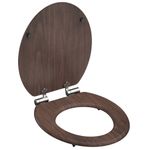 Casa si Gradina - Sanitare - Obiecte sanitare - Accesorii vase de toaleta - SCHUTTE Scaun de toaleta cu inchidere silentioasa DARK WOOD, MDF - Infinity.ro
