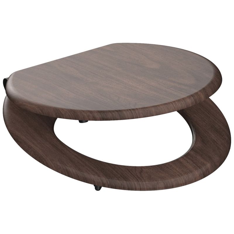 Casa si Gradina - Sanitare - Obiecte sanitare - Accesorii vase de toaleta - SCHUTTE Scaun de toaleta cu inchidere silentioasa DARK WOOD, MDF - Infinity.ro