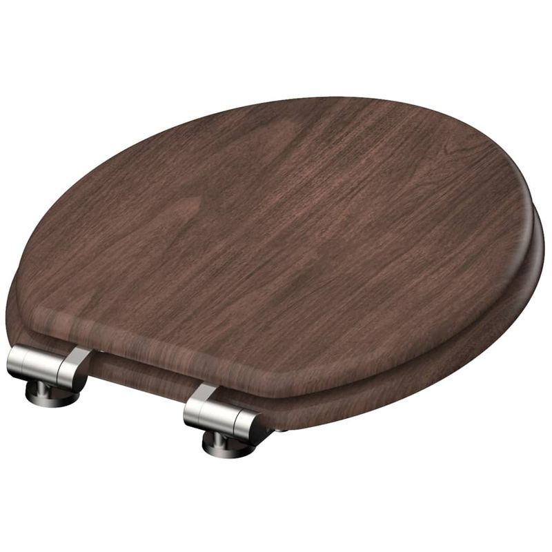 Casa si Gradina - Sanitare - Obiecte sanitare - Accesorii vase de toaleta - SCHUTTE Scaun de toaleta cu inchidere silentioasa DARK WOOD, MDF - Infinity.ro