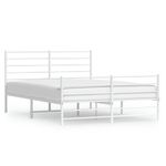 Casa si Gradina - Mobilier - Paturi si accesorii - Paturi - Cadru de pat metalic cu tablie, alb, 140x200 cm - Infinity.ro