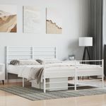 Casa si Gradina - Mobilier - Paturi si accesorii - Paturi - Cadru de pat metalic cu tablie, alb, 140x200 cm - Infinity.ro