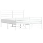 Casa si Gradina - Mobilier - Paturi si accesorii - Paturi - Cadru de pat metalic cu tablie, alb, 140x200 cm - Infinity.ro